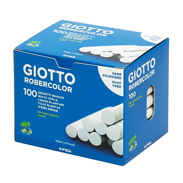 GIOTTO Robercolor тебешир, 80 x 9 мм, бял, кутия 100 бр., F538800