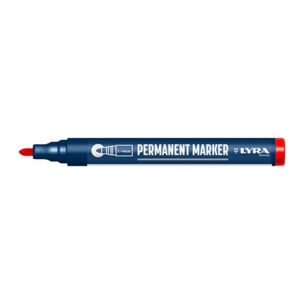 Перманентен маркер, объл връх 1 - 4 мм, червен, кутия 1бр., L4020017